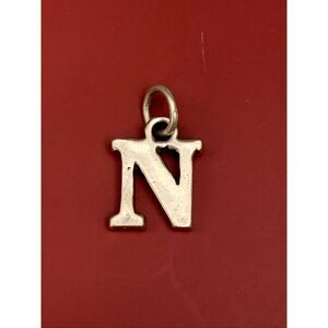 .925 Letter N Sterling Silver Jewelry Charm #alphabet #N